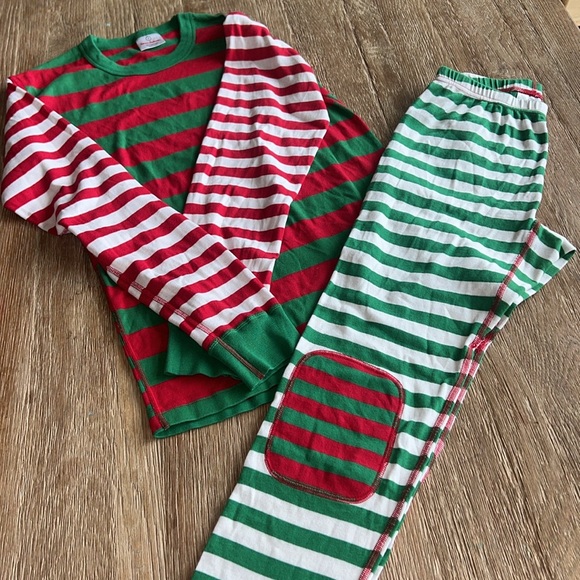 WMNS HANNA ANDERSSON HOLIDAYS STRIPED PAJAMAS PAJAMA SET red green white stripe - Picture 2 of 7